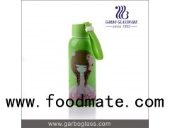 300 Ml Round Straight Glass Bottles With Lid And Design For Drinking Water Juice When Travel Or Outd