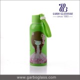 300 Ml Round Straight Glass Bottles With Lid And Design For Drinking Water Juice When Travel Or Outd