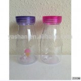 Transparent Water Bottle Candy Color Transparent Soda Bottle With Straw And Double Caps