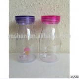 Transparent Water Bottle Candy Color Transparent Soda Bottle With Straw And Double Caps