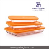 3 Pcs High Borosilicate Pyrex Glass Baking Dishes Sets With Lid Oven Safe For Baking Food
