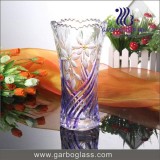 Trumpet Shape Spray Colored Glass Flower Vases With Sunflower Design For Table Centerpiece Decorativ