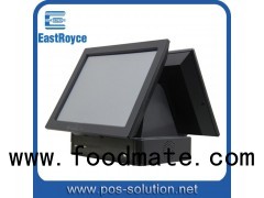 ER-1200B Cheapest All-In-One Touch POS Terminal With Dual 15 4-Wire TFT LCD Touch Screen And 15 Seco