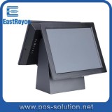 ER-2000B 15 All-In-One 4-Wire TFT LED Dual Screens Touch POS Terminal Machine With 12 Second Display