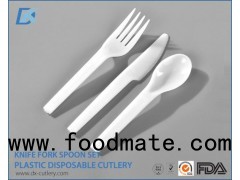 A Set of Plastic First Party Cutlery Set
