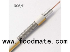 75ohm CE ISO RoHS Certificated Low Loss CCTV RG6 Waterproof Aerial Support Coaxial Cable