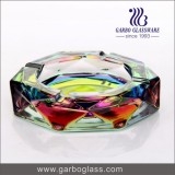 Diamond Design Colored Crystal Glass Ashtrays For Cigarette Smoking