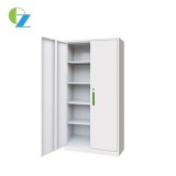 Steel cupboard with adjustable shelves.