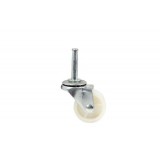 Light Duty White PP Caster Wheel With Metal Stem