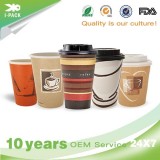 Custom 8 Oz Takeaway Cardboard Commercial Coffee Cups With Lids Recycling