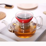 Transparent Borosilicate Glass Tea Kettle With Glass Cover 800ml