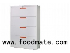 Four Drawer Knock Down Steel Lateral Filing Cabinet With Hanging Bar