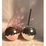 12oz Disco Ball Drinking Cup With Straw