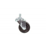 Light Duty Black Flat Rubber Caster With Thread Stem