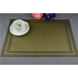 Crossweave Woven Non-slip Silver Grey Color Dinner Mat Double Frame Stain Resistant Plcemat With Low