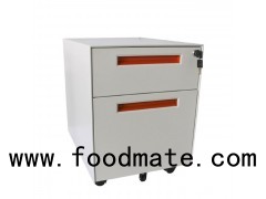 Office Two Drawer File Cabinet Mobile Pedestal Cabinet With Handle