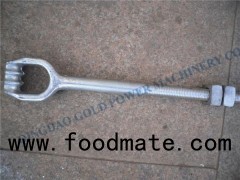 Power Line Fitting Hot Dip Galvanized Forged Triple Eye Anchor Rod Pole Line Fitting Anchor Rod