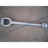 Power Line Fitting Hot Dip Galvanized Forged Triple Eye Anchor Rod Pole Line Fitting Anchor Rod