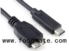 USB 3.1 Type-C Male to Micro 10Pin Male Cable(BLACK)