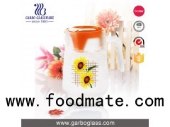 1.3L Big Glass Water Jugs With Flower Design And Frosted For Water Juice Pouring Using At Home And R