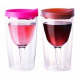 10oz Double Wall Wine Glass With Lids
