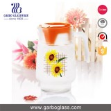 1.3L Big Glass Water Jugs With Flower Design And Frosted For Water Juice Pouring Using At Home And R