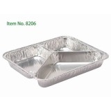 3 Compartment Disposable Food Containers Foil Trays With Lids Ideal For Fast Food