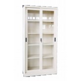 Office Use High Quality Knock Down Glass Sliding Door Steel Cupboard