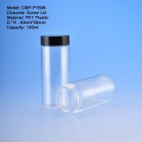 100ml 3oz 100g Cylinder PET Plastic Cosmetic Jars With Lids For Cream Or Storage