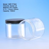 1000g 1000ml PET Plastic Cosmetic Jars With Lids For Cream Or Storage