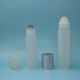10ml Elegant Frosted Plastic Roll On Bottles With Perfect Stainless Steel Roller Ball & Brushed Alum