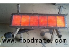 Ceramic infrared gas heater for food processing and manufacturing