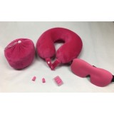 Set Slow Rebound Memory Foam Neck Pillow With Eye Mask And Ear Plugs