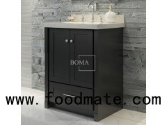 24 Black Single Bathroom Vanity corner wall Cabinet with Top custom