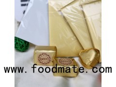 Gold Color Aluminum Foil Backed Paper Foil For Chocolate Wrapping Sheet Size In 4x4 In