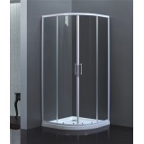 4mm Clear Glass White Painted Quadrant 2 Sliding Door Shower Enclosure