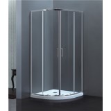 4mm Clear Glass Polished Silver Dual Sliding Door Economical Quadrant Shower Enclosure