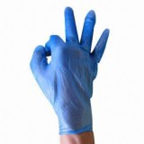 Blue Pre-powdered Vinyl Gloves