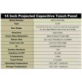 14 Inch Projected Capacitive Touch Panel With I2C Interface