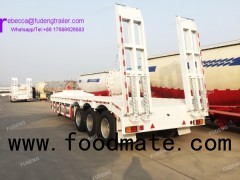 Fudeng 3 axle 50 60 tons lowboy trailer heavy equipment transport low bed truck trailer