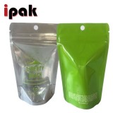 Front Clear Back Foil Stand Up Marijuana Bag With Zipper