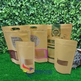 Stand-up Kraft Paper Coffee Bags With Window