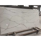 2018 most popular white calacatta quartz stone with big veins