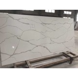2018 most popular white calacatta quartz stone with big veins
