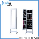 Standing mirror jewelry armoire