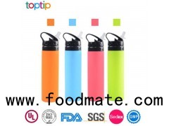 Blue Collapsible Silicone Water Bottle