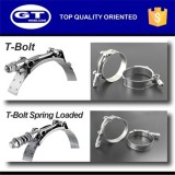 High Quality Large Range Stock Full Size Available Stainless Steel Spring Loaded T-bolt Hose Clamp