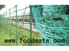 Galvanized and plastic coated barbed wire