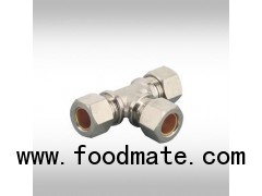 Brass Compression Tee Pneumatic Fittings Forged Brass Perfectly Sealed with CE Standard