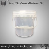 Half Gallon Transparent Round Plastic Bucket With Lid